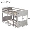 ZevemomoLow Twin Over Twin Bunk Bed,Solid Rubberwood Bed Frame with Built-in Ladder,for Small Spaces,Bedroom,Space Saving,No Box Spring Needed, White - 4 of 4