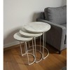 HomeRoots Set of Two White Solid Wood and Metal Round Frame Nested Tables - 2 of 4