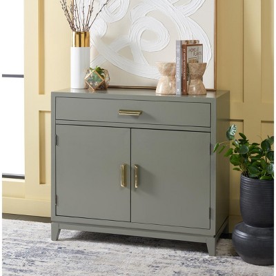 Nigel Dark Grey Brass 2-Door 1-Drawer Accent Cabinet