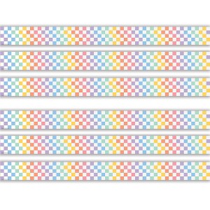 Teacher Created Resources® Cool for School Checkers Straight Border Trim, 35 Feet Per Pack, 6 Packs - 1 of 4
