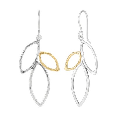 Silpada 'Golden Trail' Sterling Silver with 14K Yellow Gold Plating Drop Earrings