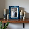 Sagebrook Home 4" x 6" Decorative Photo Frame - Contemporary Resin Wood Navy Blue and White Geometric Design Picture Frame - Home - 2 of 4