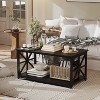 Coucheta Farmhouse Coffee Table with Storage Shelf, Sturdy Living Room Center Table, 39.4" L x 21.7" W x 18.7" H - 2 of 4