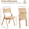 SEVOBAL Accent Chairs Foldable Wooden Chairs Woven Seat Rustic Accent Kitchen Dining Patio for Garden, Outdoors, Beige, 23.4"*34.3"*19" - 3 of 4