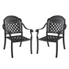 XIYUYEU Cast Aluminum Patio Dining Chair Set of 2, Outdoor Dining Chairs With Black Frame, Seat Cushions (in Random Colors), Slanted Grid - 3 of 4