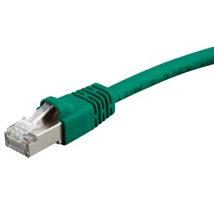 Monoprice Cat6A Ethernet Patch Cable - 7 Feet - Green | Network Internet Cord - RJ45, 550Mhz, STP, Pure Bare Copper Wire, 10G, 26AWG - 1 of 4
