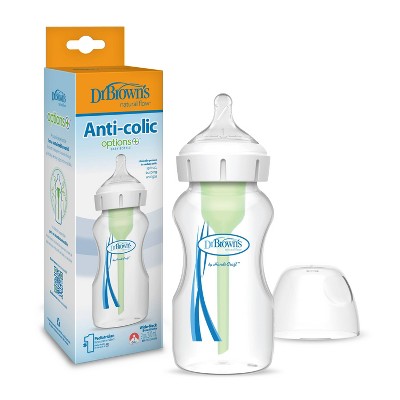 Image of Dr. Brown's Natural Flow Anti-Colic Options+ Wide-Neck Baby Bottle 0m+ - 9oz