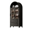 YOOCOZZ Arched Kitchen Pantry Cabinet with 2 Large Drawers, Adjustable Shelves, Glass Door, Wood Versatile Cupboard - 2 of 4