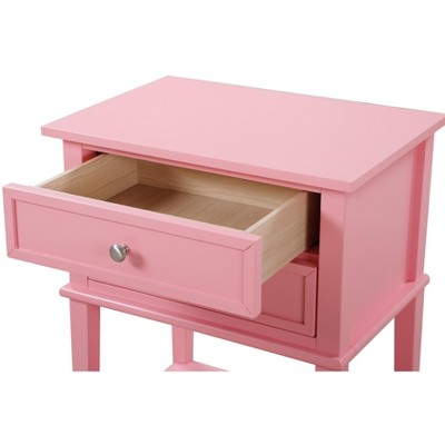 Newton Pink 2-Drawer Nightstand with Open Shelf