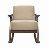 CAVINAS Upholstered Rocking Chair with Cushion Seat and Back,Modern Upholstered Armchair with Rubber Wood Frame for Living Room - 3 of 4
