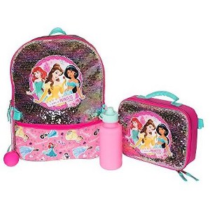 Disney Princess 4 Flip Sequin School Bag for Girls with Front Zip Pocket - 1 of 4