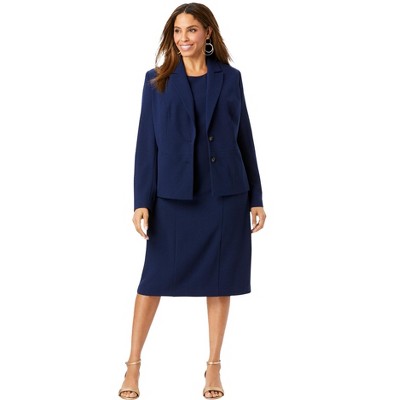 Jessica London Women's Plus Size 2-Piece Stretch Crepe Single-Breasted Jacket Dress