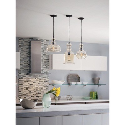 Staunton Antique Bronze 12" Bowl Pendant Light with Clear Glass Shade