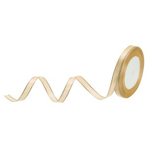 Unique Bargains Double Face Wide Satin Ribbon with Gold Edges for Wedding Bouquet - 1 of 4