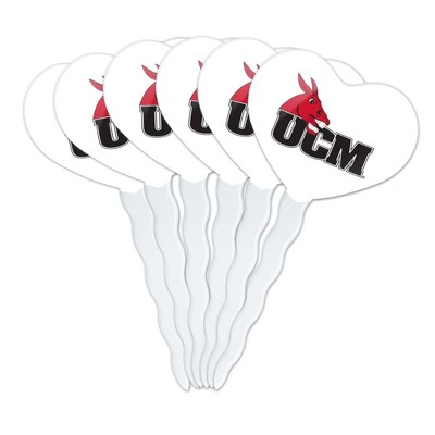 University of Central Missouri Primary Logo Heart Love Cupcake Picks Toppers Decoration Set of 6
