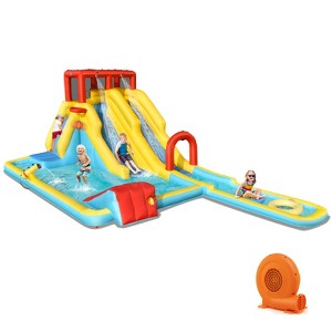 Infans 7 in 1 Inflatable Dual Slide Water Park Climbing Bouncer with 750W Blower - 1 of 4