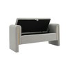 Upholstered Storage Bench with Armrests, Modern Bedroom Ottoman for End of Bed, Entryway, or Living Room - 4 of 4