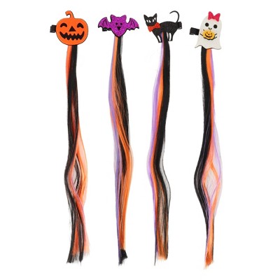 Unique Bargains Halloween Skeleton Hair Rope 4 Pcs