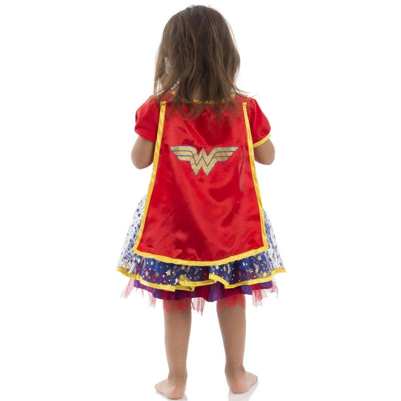 Warner Bros. Justice League Wonder Woman Girls Headband Cape Cosplay Tulle Costume and Dress 3 Piece Set Toddler, 5 of 10