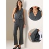 INSPIRE CHIC Women's Casual V-Neck Button-Down Sleeveless Cropped Vest - 2 of 4