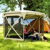 Outsunny 11 x 11ft Pop Up Gazebo Screen Tent with Removable Roof Cover, 4 Roll-up Wind Panels for Camping, Patio, Backyard, Lawn - 2 of 4