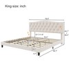 KWPZQEB Modern Platform Bed Frame with Adjustable Headboard, Upholstered Bed with Wood Slat Support, No Box Spring Needed, Beige - 4 of 4