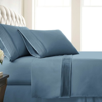 Queen Coronet Blue 6pc Microfiber Sheet Set By Bare Home : Target