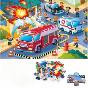 Jumbo Floor Puzzle Fire Rescue Jigsaw, 48 Piece Firefighter Puzzle for Toy Gift - 1 of 4
