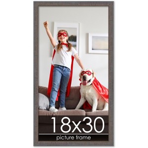PosterPalooza | Textured Grey Picture Frame - UV Acrylic, Foam Board Backing, Hanging Hardware - 1 of 4