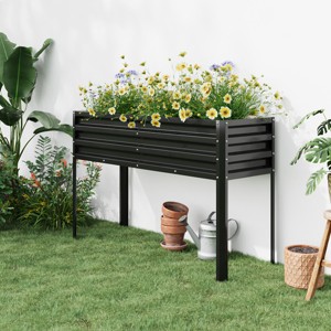 CuisinSmart Raised Garden Bed with Watering Reservoir, Elevated Square Planter Box for Vegetables Herbs, Heavy Duty Steel Panels & Drainage - 1 of 1