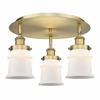 Canton - 3 Light Flush Mount In Industrial Style-9 Inches Tall and 17 Inches Wide