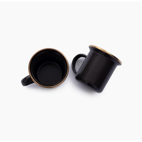 Barebones Enamel Espresso Cup - Set of 2, Slate Gray, 4 oz