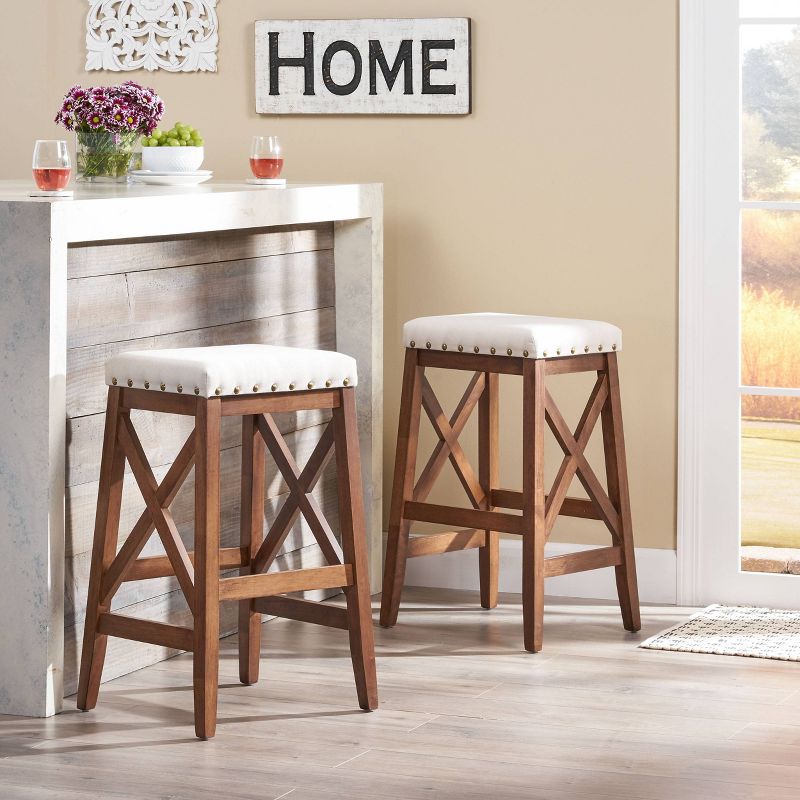 Set of 2 Greely Farmhouse Barstools - Christopher Knight Home, 3 of 7