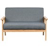 TiramisuBest 45" Dark Gray Loveseat with Solid Wood Frame, Espresso Arms, Full Foam Cushion for Living Room and Bedroom - 2 of 4