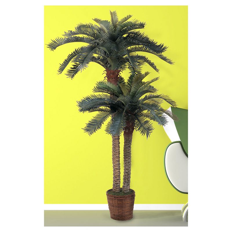 Nearly Natural Sago Palm Double Potted Silk Tree (6&#34;/4&#34;), 3 of 6