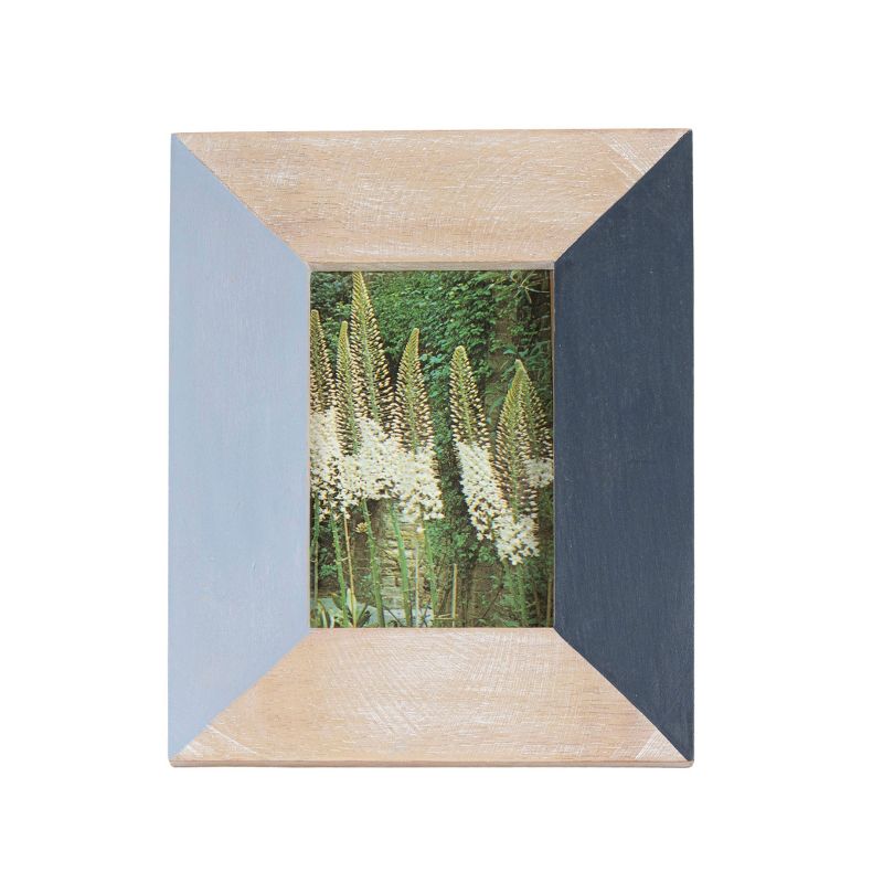 4x6 Inches Blue Wood & Glass Photo Frame - Foreside Home & Garden, 1 of 8