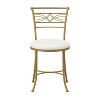 Dutton Metal Vanity Stool with Center Diamond Design Gold - Hillsdale Furniture: Upholstered White Seat, Elegant Curves - 4 of 4