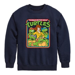 Boys' - Teenage Mutant Ninja Turtles - Retro Group April Graphic Long Sleeve Fleece Sweatshirt - 1 of 4