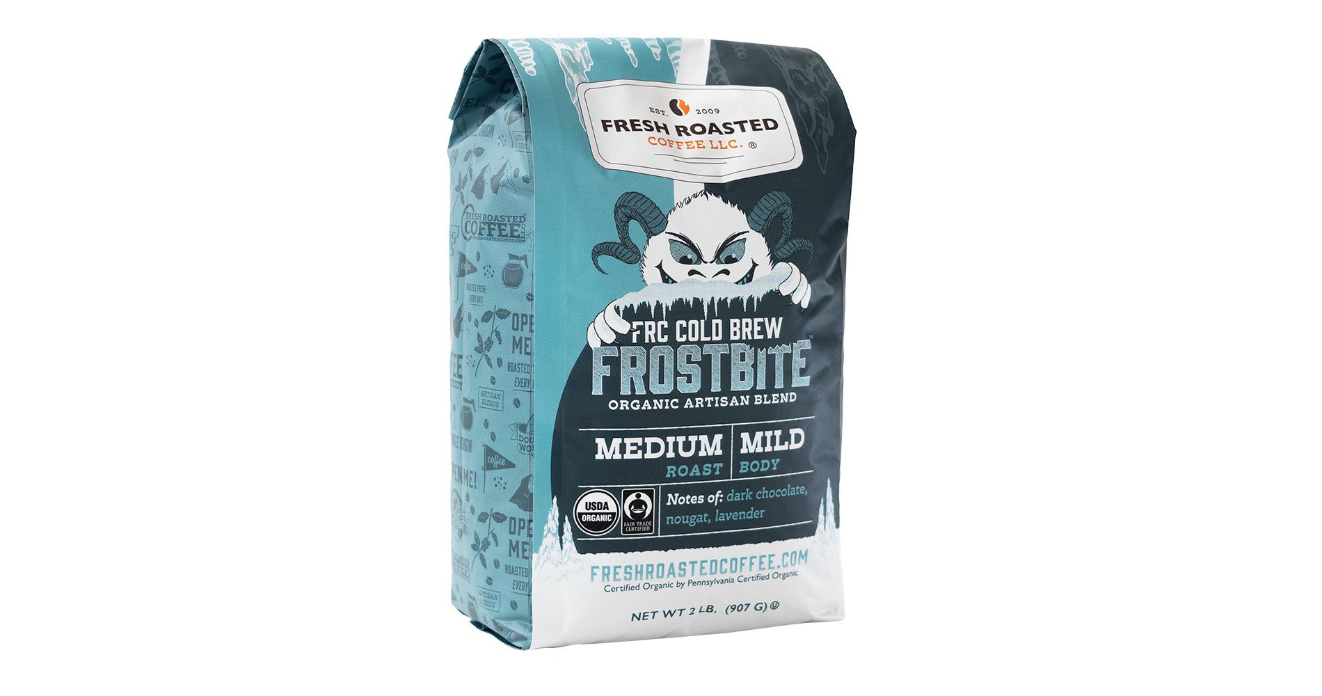 Organic Frostbite, Original Cold Brew, 2 lb, whole bean, Fresh Roasted Coffee