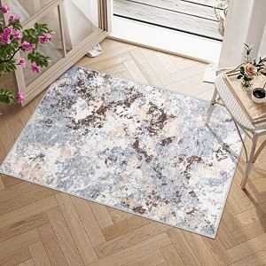 Area Rug Machine Washable Boho Carpet Non Slip Abstract Vintage Indoor - 1 of 4