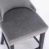 PAGED Bar Stools Set of 4 Modern Velvet Upholstered Barstools with Back, Wooden Legs and Button Tufted Design for Pub, Kitchen - 4 of 4