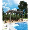 10x10 Ft Outdoor Spruce Wooden Gazebo Pergola with Canopy and Installation Kit - 3 of 4