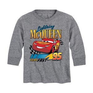 Boys' - Cars - Lightning McQueen Think Fast Long Sleeve Graphic T-Shirt - 1 of 4