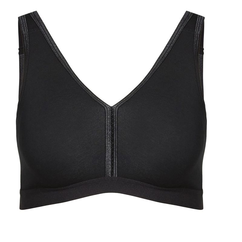 Women's Plus Size Basic Cotton Bra - black | AVENUE, 3 of 3