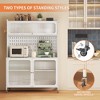 Okak Buffet Cabinet with Storage, Tall Sideboard with Glass Doors & Adjustable Shelves, Pantry Cabinet Cupboard for Kitchen Dining Room - 2 of 4