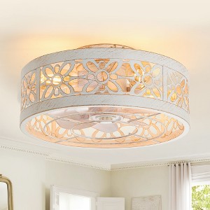 Airsurfer 16.5-Inch Low Profile Ceiling Fan – 7-Blade Flush Mount Fan with Remote Control, Quiet Motor for Bedroom or Small Spaces - 1 of 4