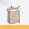 Fontoi Utility Storage Bins, Clothes Hamper with Rattan Frame, Laundry Basket with One Removable Bags, Gray, 13.5"*24"*18.3" - 2 of 4