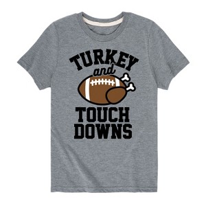 Boys' - Instant Message - Thanksgiving Turkey and Touchdowns Short Sleeve Graphic T-Shirt - 1 of 4