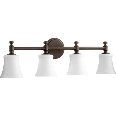 Quorum Lighting Rossington 4-Light Glass Oiled Bronze Ceiling Fan