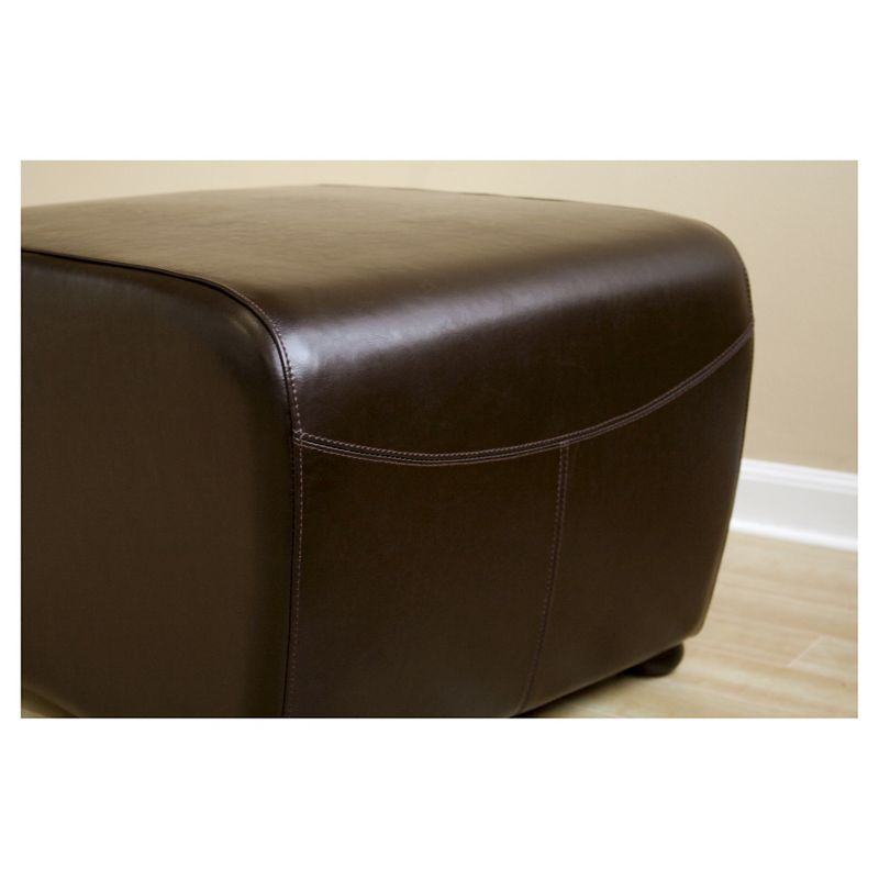 Full Leather Ottoman with Rounded Sides - Baxton Studio, 5 of 7